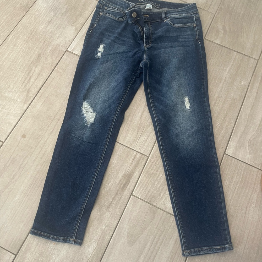 Women's Distressed Blue Jeans